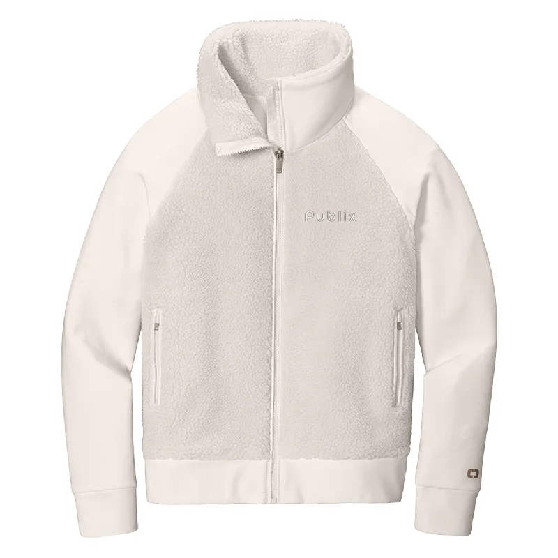 OGIO® Ladies Luuma Sherpa Full-Zip - Ivory Snow